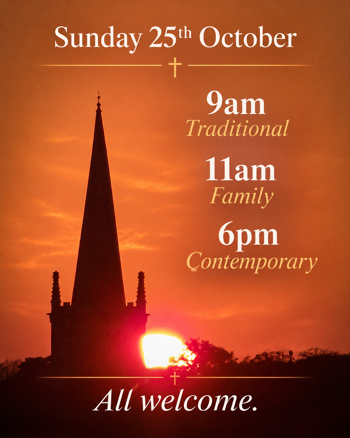 Sunset Church Service Announce